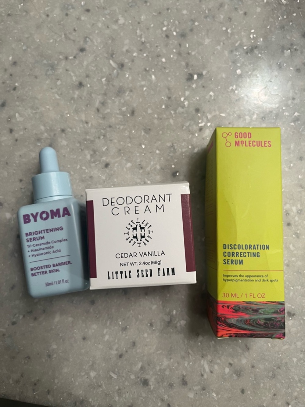 BYOMA, Good molecules serums and little seed farm deodorant